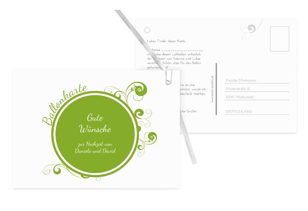 Hochzeit Ballonkarte squiggle chubby