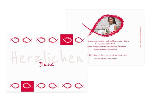 Konfirmation Dankeskarte Fische