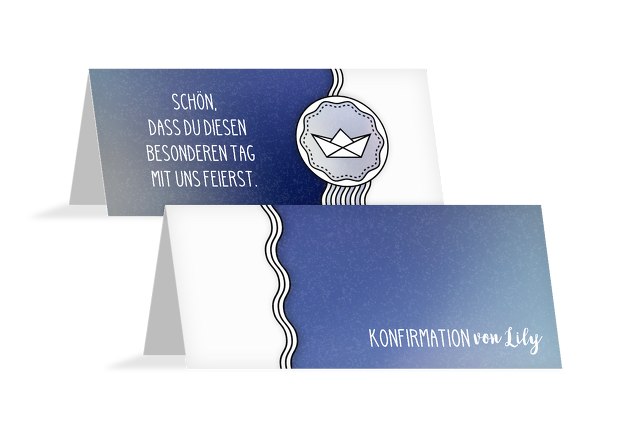 Konfirmation Tischkarte Schiffahrt