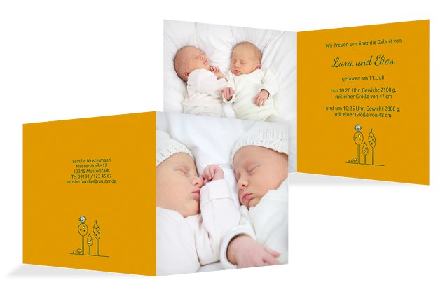 Babykarte Zwillinge Easy