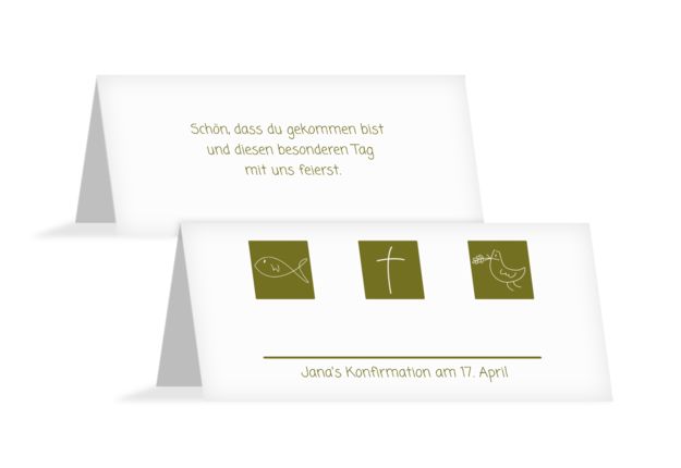 Konfirmation Tischkarte Triple