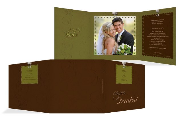 Hochzeit Dankeskarte Liebesnachricht
