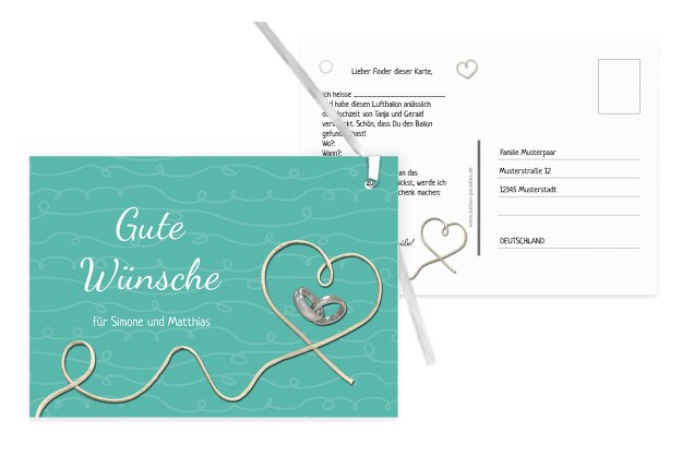 Hochzeit Ballonkarte erfüllte Liebe