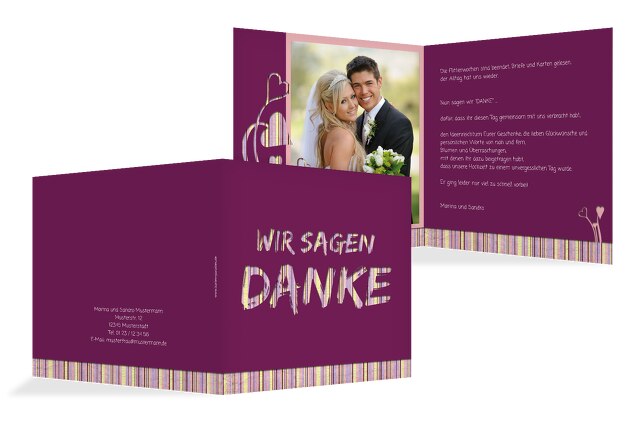 Hochzeit Dankeskarte Wir heiraten