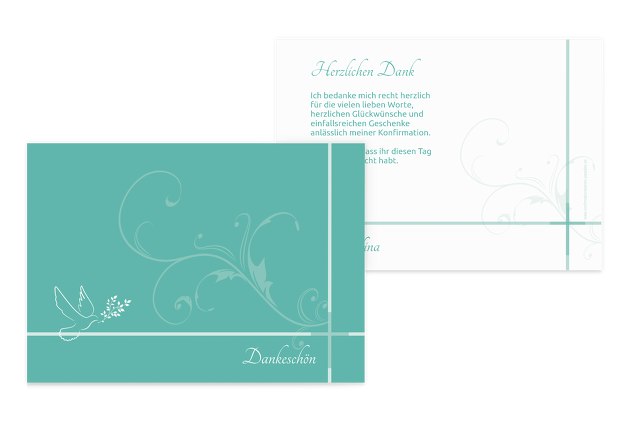 Konfirmation Dankeskarte floral