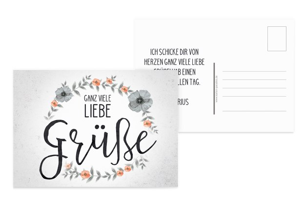 Spruchkarte Liebe Grüße