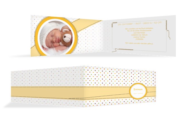 Baby Dankeskarte Pünktchen