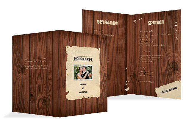 Hochzeit Menükarte Steckbrief