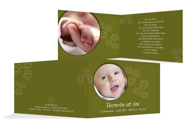 Babykarte Blüten