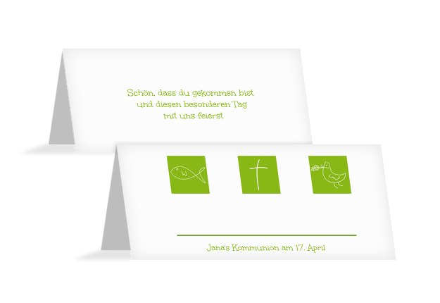 Tischkarte zur Kommunion Triple