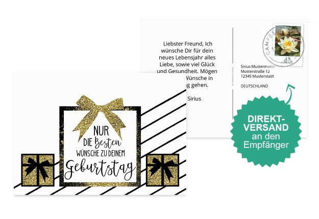 Glückwunschkarte zum Geburtstag Geschenke