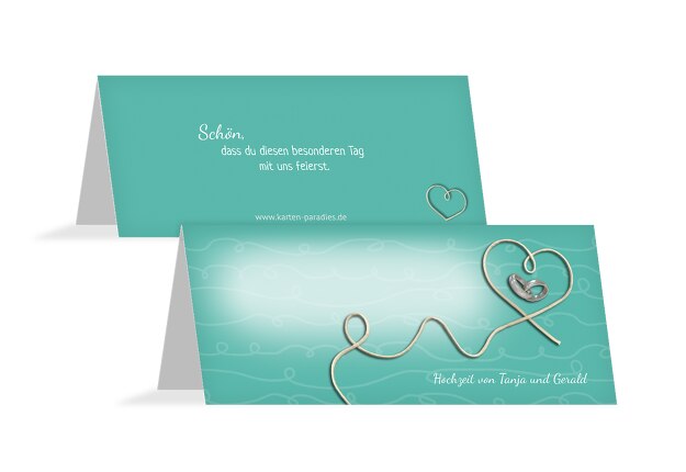 Hochzeit Tischkarte erfüllte Liebe