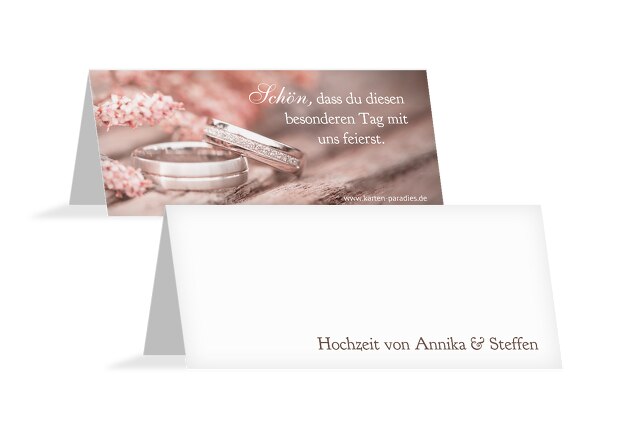 Hochzeit Tischkarte Ringe