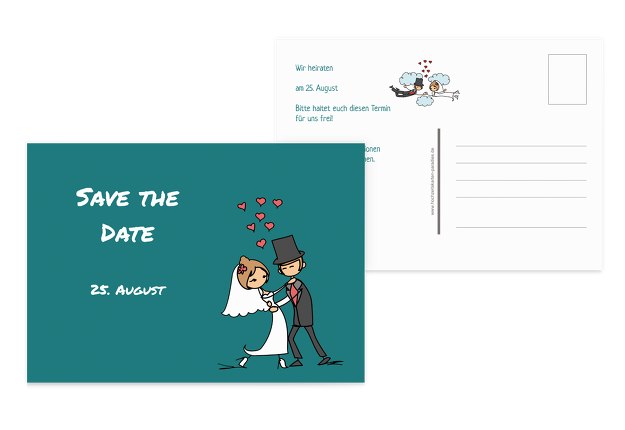 Save-the-Date Comic Brautpaar