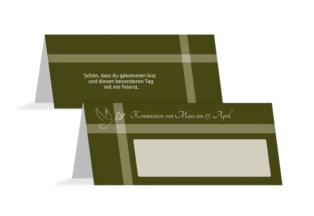 Tischkarte Kommunion Glaubensbote