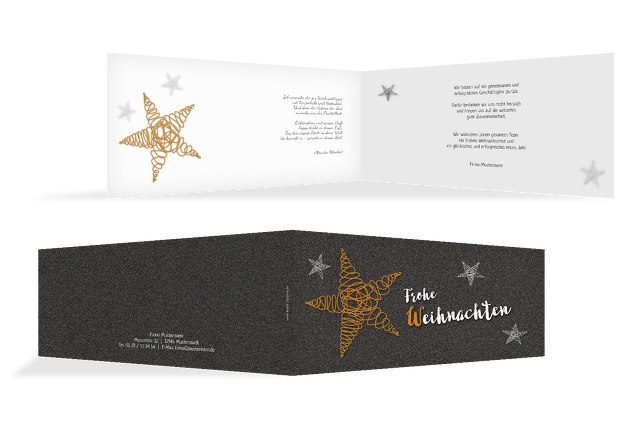 Grußkarte Weihnachten curly star