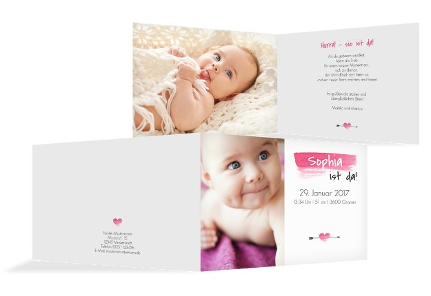 Babykarte Aquarell