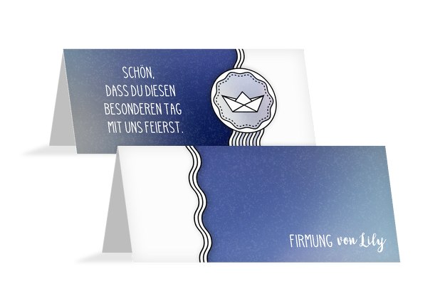 Firmung Tischkarte Schiffahrt