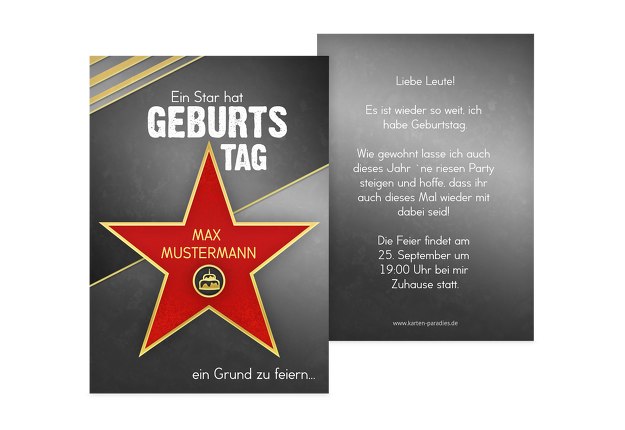 Geburtstagseinladung Stern