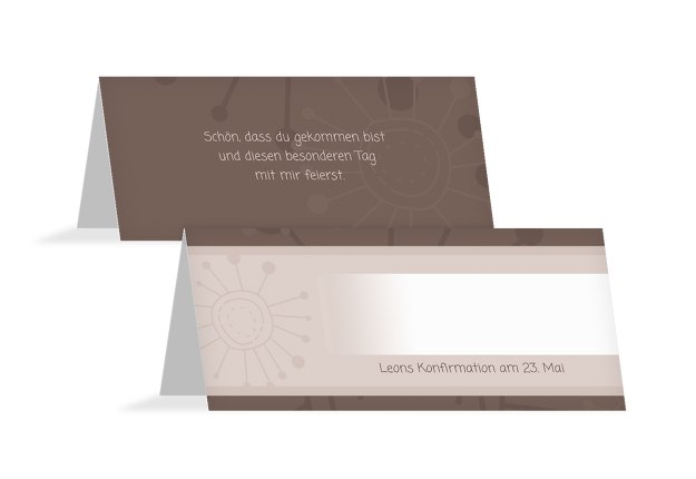 Tischkarte Konfirmation Blumen