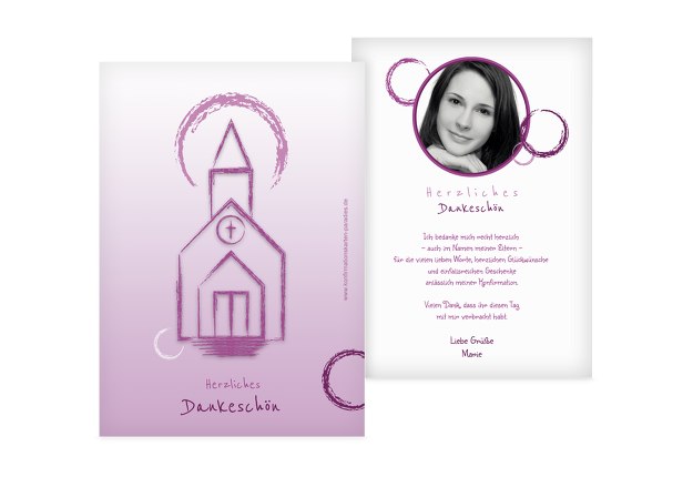 Konfirmation Dankeskarte Kirche
