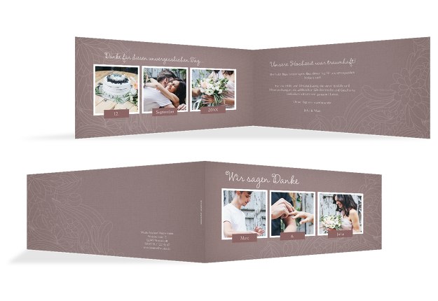 Hochzeit Dankeskarte Vintage Flower