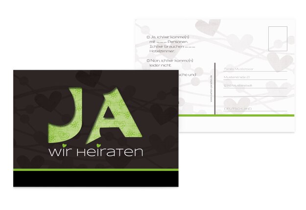 Hochzeit Antwortkarte wilde Herzen