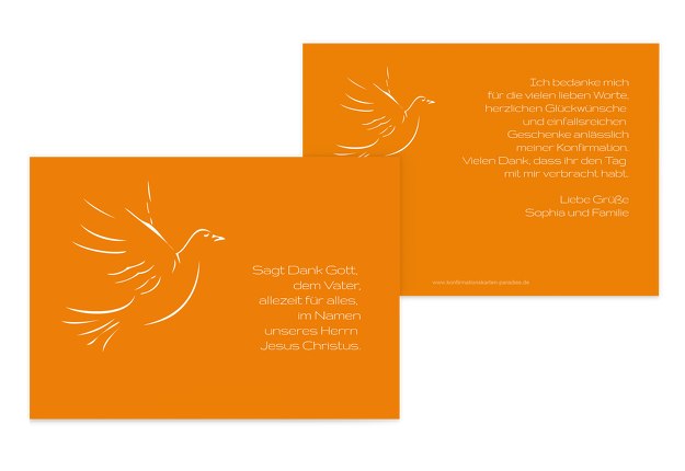 Konfirmation Dankeskarte Pigeon