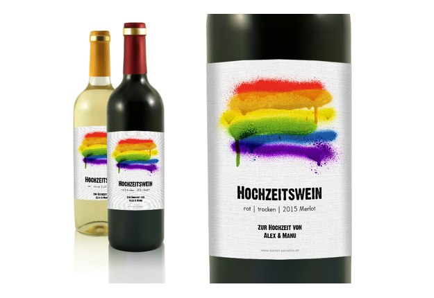 Flaschenetikett Regenbogenliebe