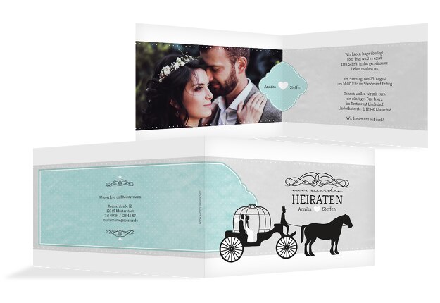 Hochzeit Einladung Kutsche