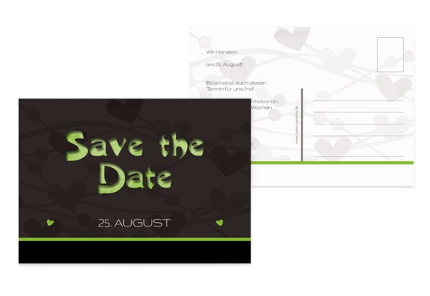 Hochzeit Save the Date wilde Herzen