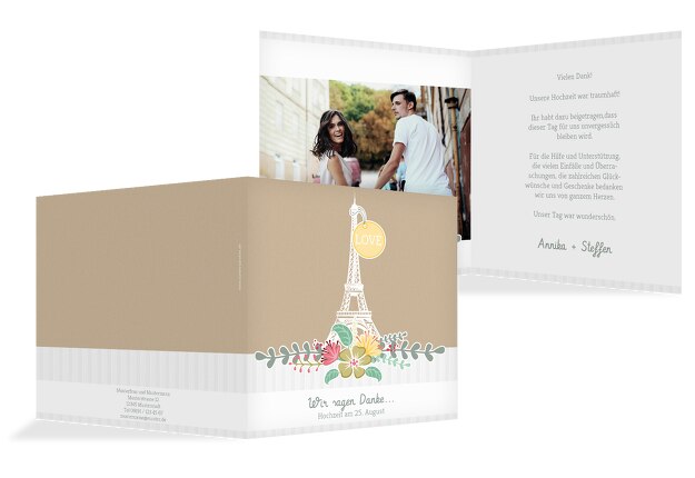 Hochzeit Dankeskarte Paris