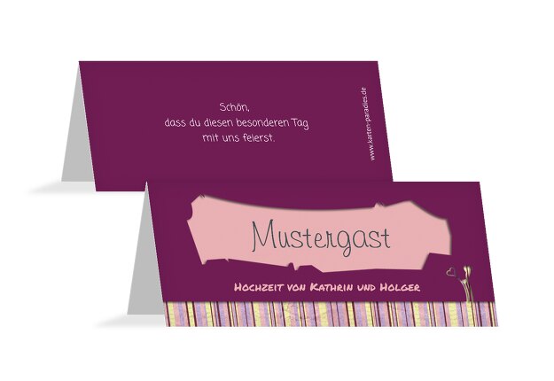 Hochzeit Tischkarte Wir heiraten