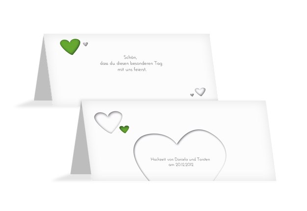 Hochzeit Tischkarte Herzform