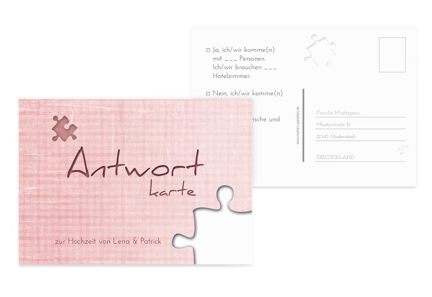 Hochzeit Antwortkarte Puzzle