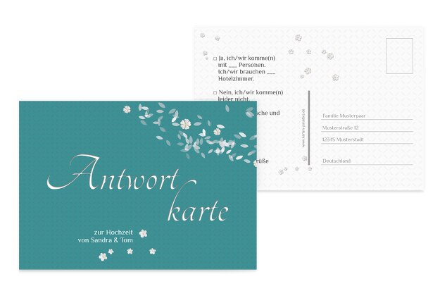 Hochzeit Antwortkarte romantic flower