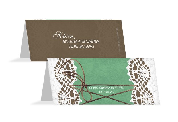 Hochzeit Tischkarte Vintage Schleife