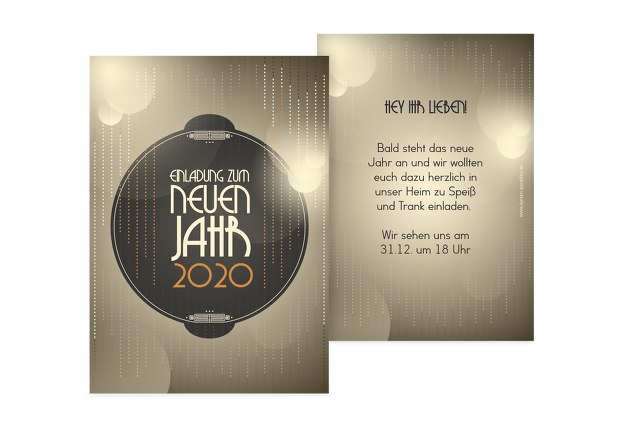 Neujahrskarte Glamour