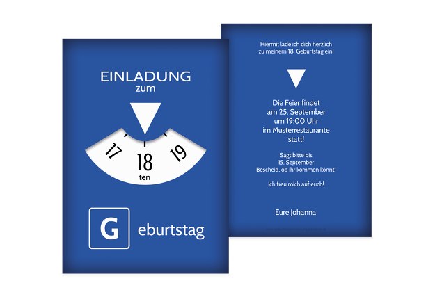 Geburtstagseinladung Parkuhr 18