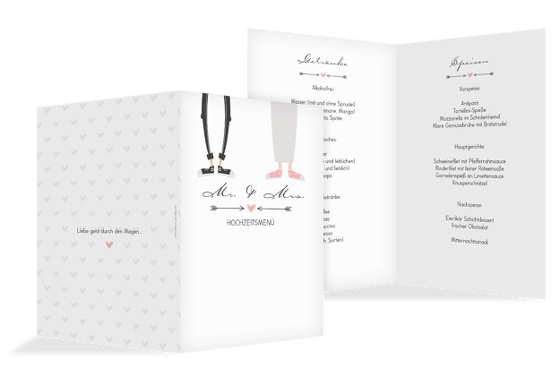 Hochzeit Menükarte Pärchen
