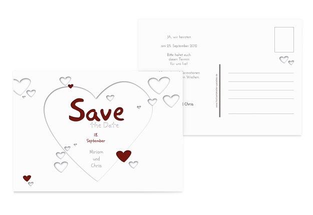 Save-the-Date Herzform
