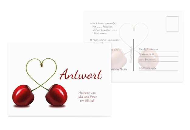Hochzeit Antwortkarte Kirsche