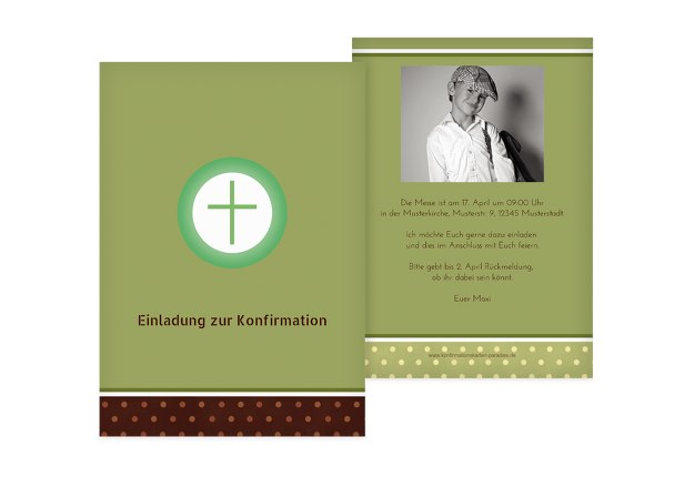 Konfirmation Einladungskarte Kreuzhostie