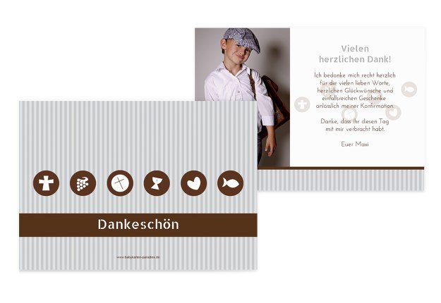Konfirmation Danke stripes-buttons
