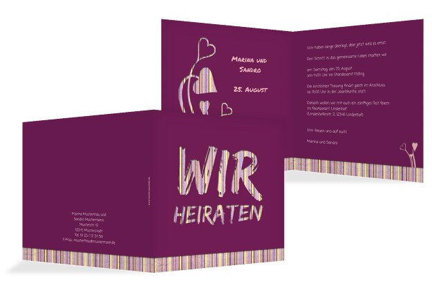 Hochzeit Einladung Wir heiraten