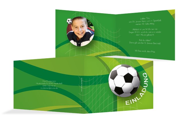 Einladung zum Geburtstag Foto Fußball