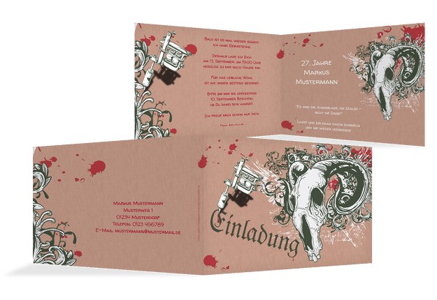 Einladungskarte Tattoo