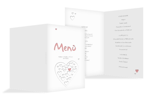 Hochzeit Menükarte Herzform