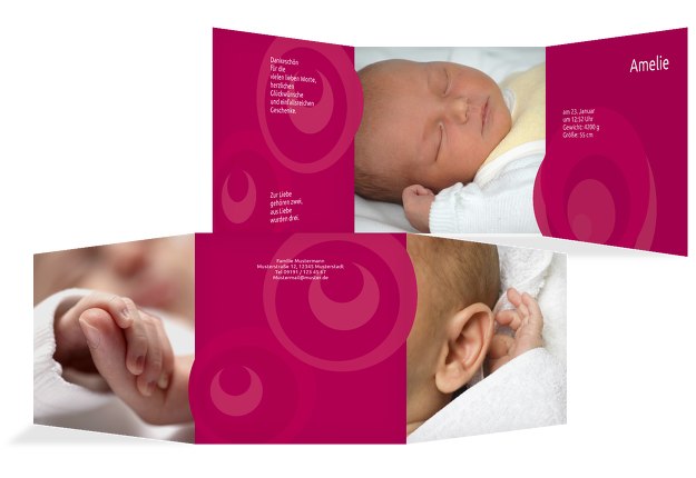 Baby Dankeskarte Kreise