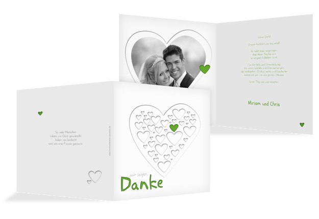 Hochzeit Dankeskarte Herzform